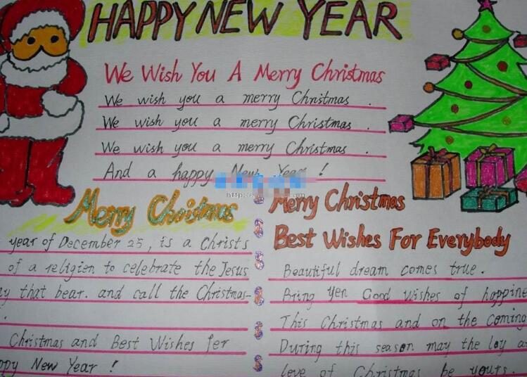 圣诞节的英语手抄报 做一张关于圣诞节的英语手抄报