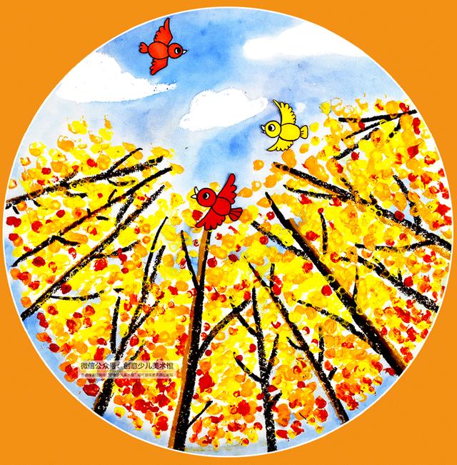 秋天的树林简笔画 秋天的树林简笔画彩色