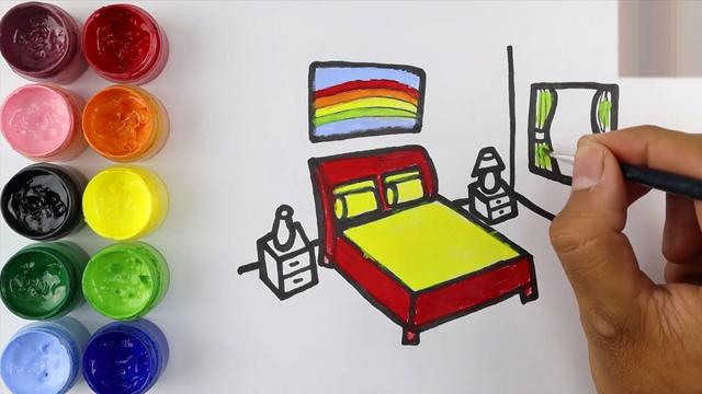 儿童房间简笔画 儿童房间简笔画大全卧室图片