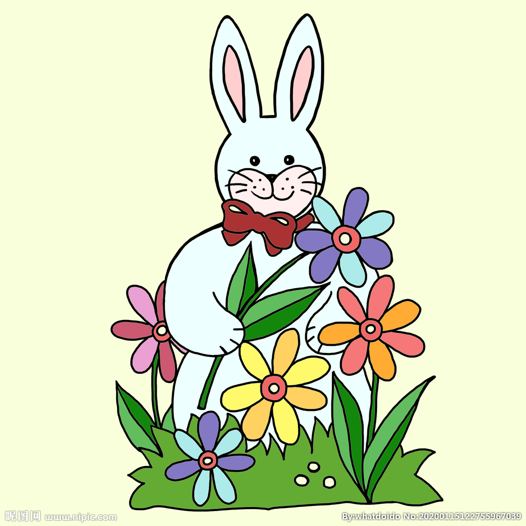 小白兔图片简笔画彩色 彩色的小白兔简笔画图片大全