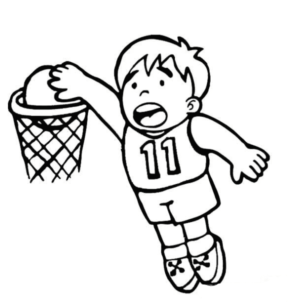 简笔画打篮球 简笔画打篮球的小男孩的画法