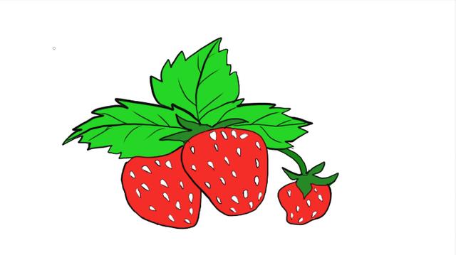 草莓简笔画彩色可爱图片
