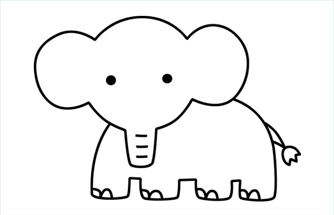 大象简笔画步骤教程 大象简笔画步骤教程简单
