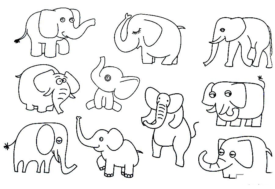 大象简笔画步骤 画法图片