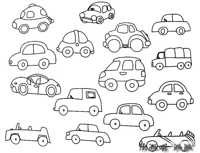 儿童画小汽车图片大全简笔画 小汽车的简笔画儿童画