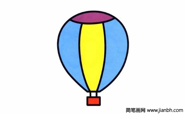 热气球简笔画彩色 热气球简笔画彩色可爱