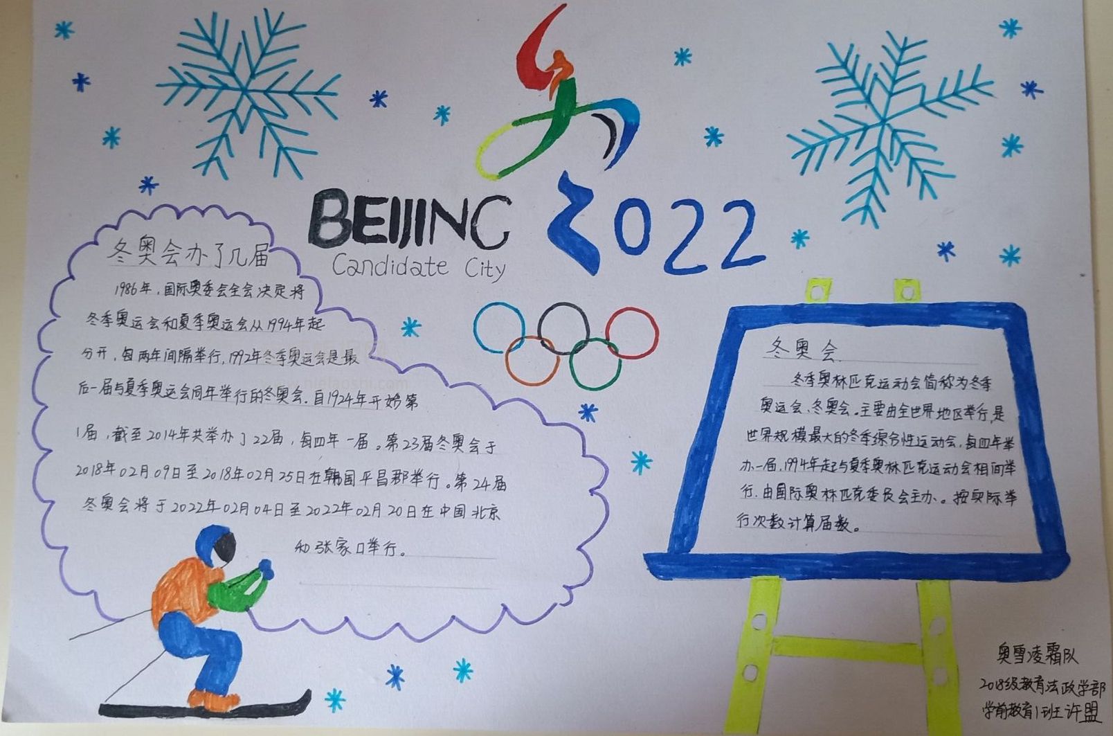 2022奥运健儿手抄报-千图网
