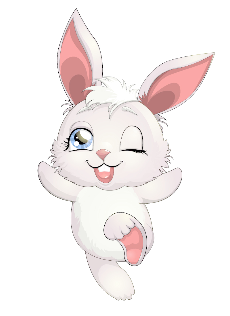 小白兔图片简笔画彩色 彩色的小白兔简笔画图片大全