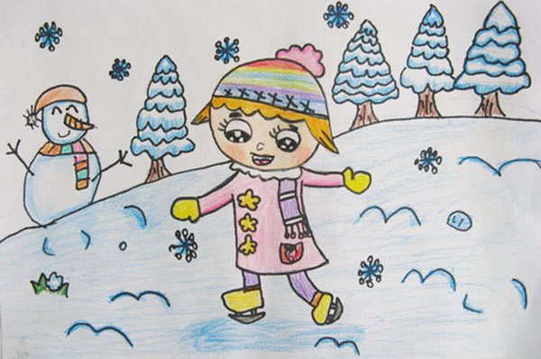 儿童画冬天的风景画 儿童画冬天的风景画简笔画