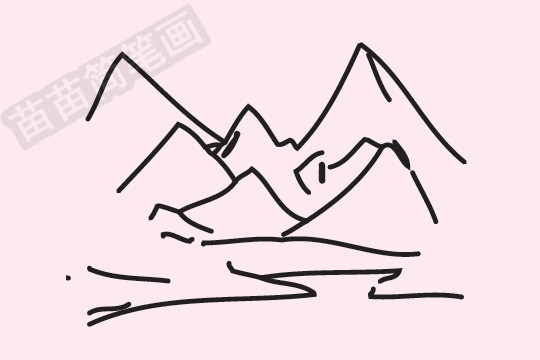 雪山画法儿童画法简单图片