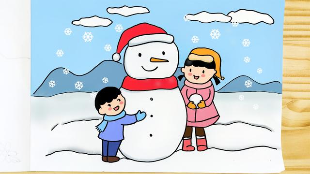 儿童画雪景图片大全 儿童雪景绘画图片大全大图