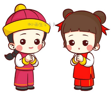 春节传统服装简笔画图片