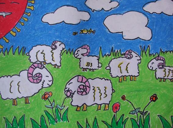 草原风景儿童画怎么画儿童画美丽的草原草原简笔画图片大全