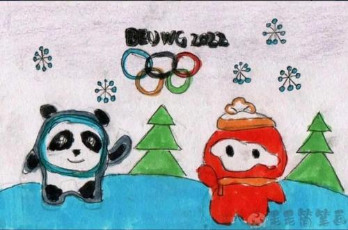 冰雪画儿童画 冰雪的画儿童画