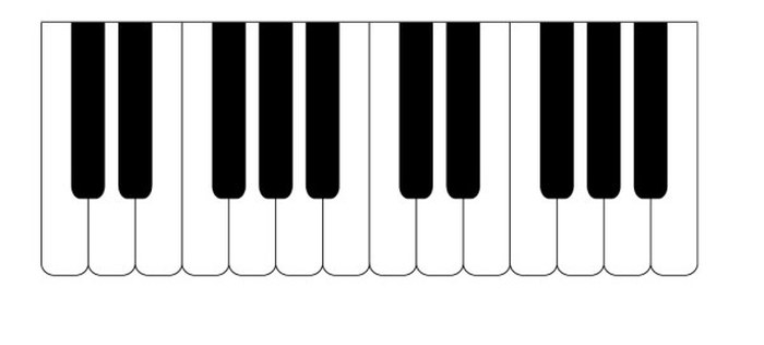 画钢琴键盘图纸上图片