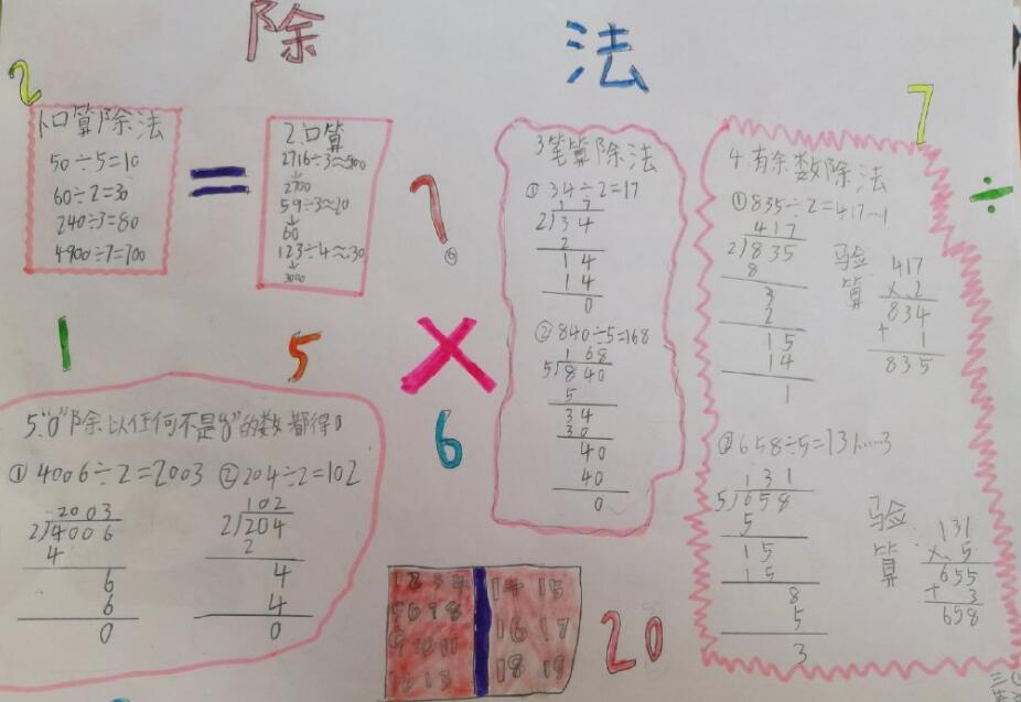 三年级数学手抄披算式图片