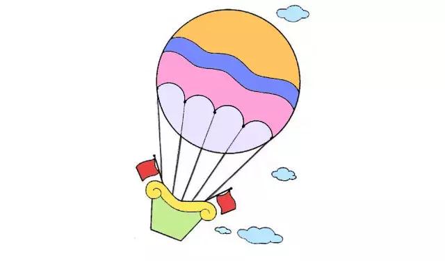 热气球简笔画彩色 热气球简笔画彩色可爱