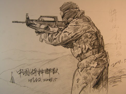 特种兵的简笔画 中国特种兵的简笔画