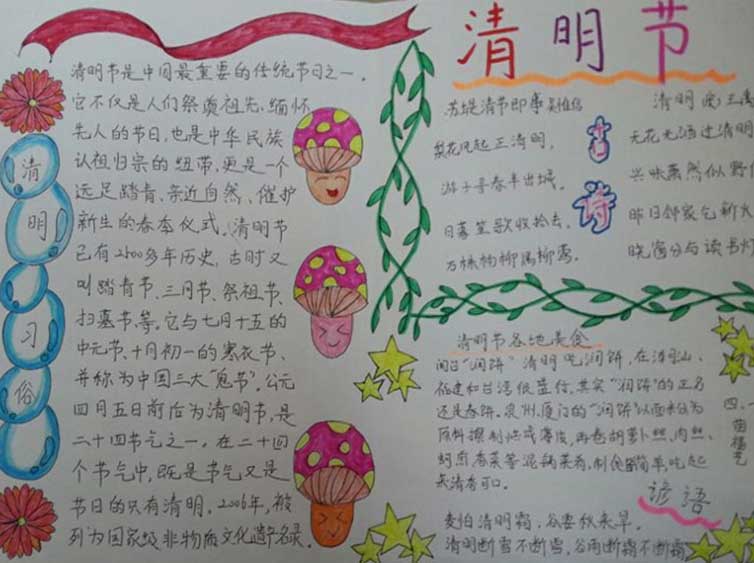 关于传统节日的手抄报 关于传统节日的手抄报简单又漂亮
