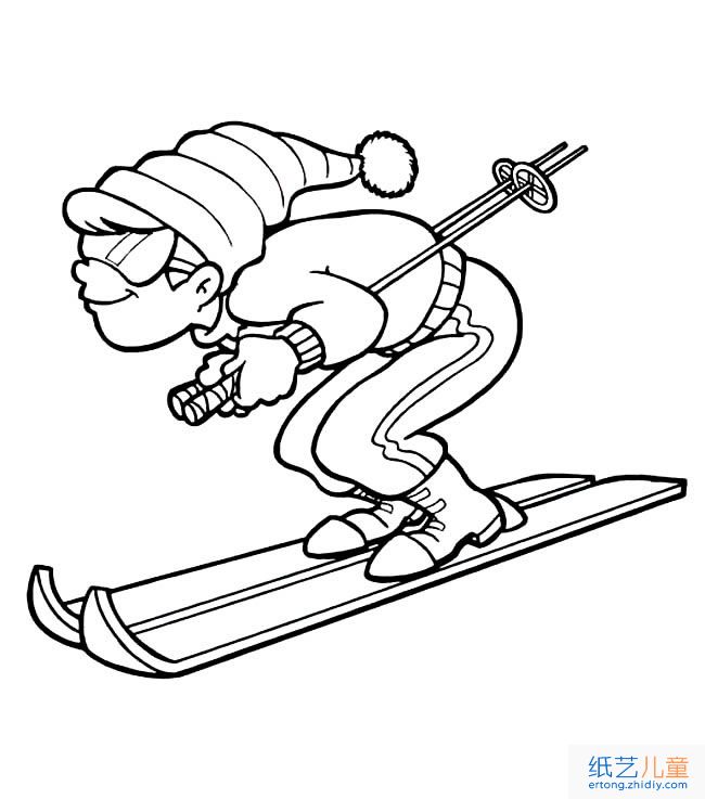 奥运会滑雪简笔画 奥运会滑雪简笔画图片