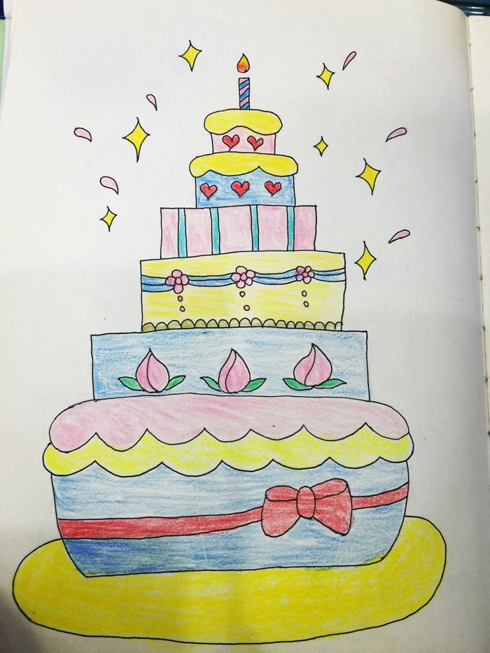 蛋糕简笔画大全带颜色图片