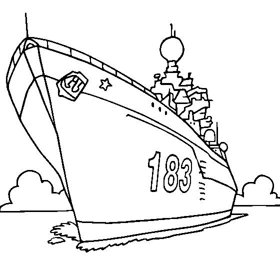 军舰舰船插画装饰画简笔画线条线描简画舰船军事海军兵器母舰驱逐舰