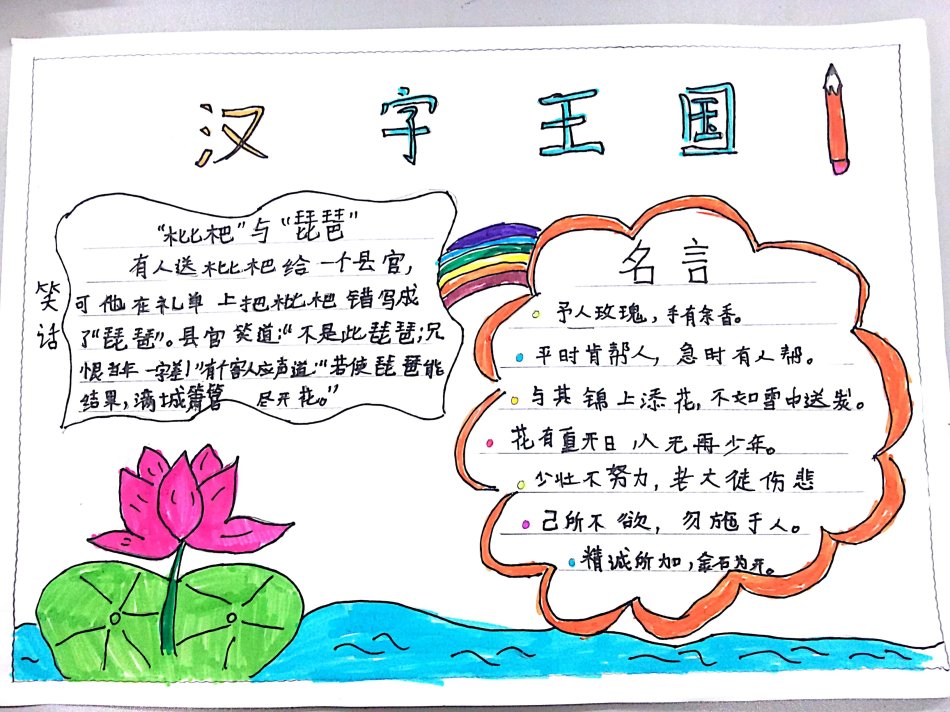 有趣的汉字手抄报图片 五年级下册有趣的汉字手抄报图片