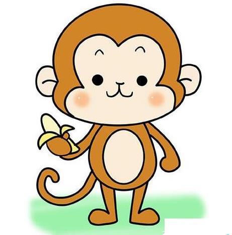 小猴子简笔画彩色 小猴子简笔画彩色可爱