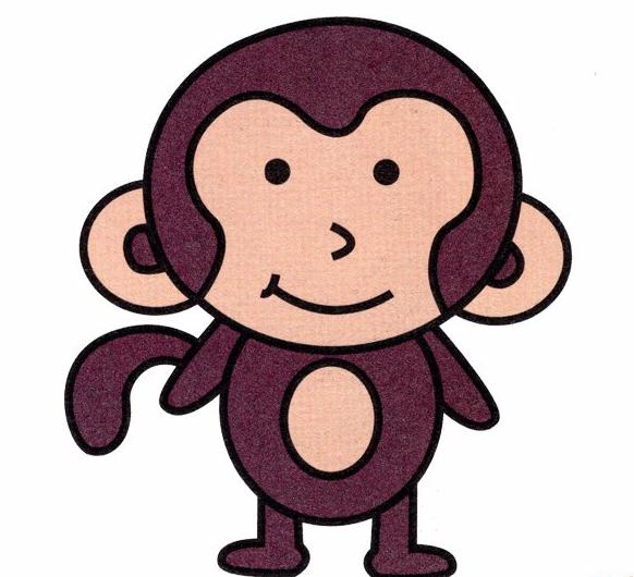 小猴子简笔画彩色 小猴子简笔画彩色可爱
