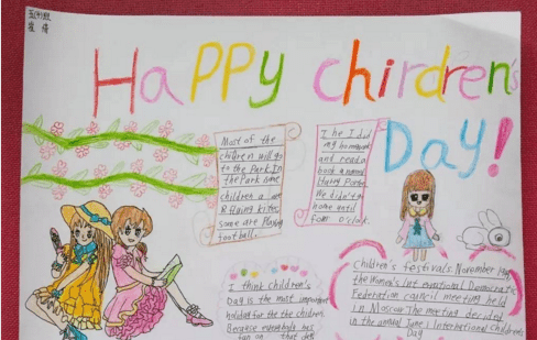 儿童节英语手抄报图片 四年级儿童节英语手抄报内容