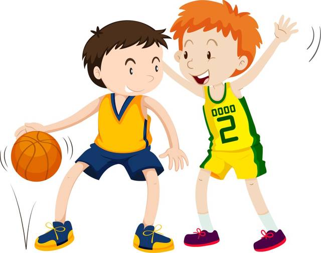 简笔画打篮球 简笔画打篮球的小男孩的画法
