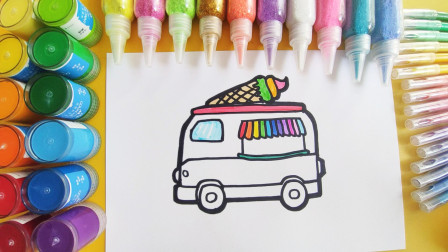冰激凌车简笔画儿童画 儿童简笔画冰激凌车的简单图片