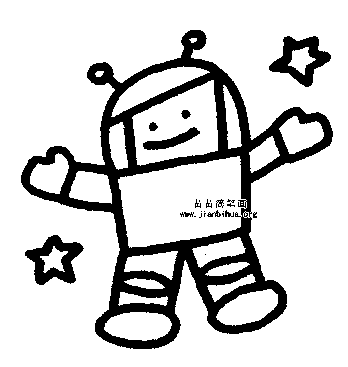 画太空人简笔画 儿童画太空人简笔画