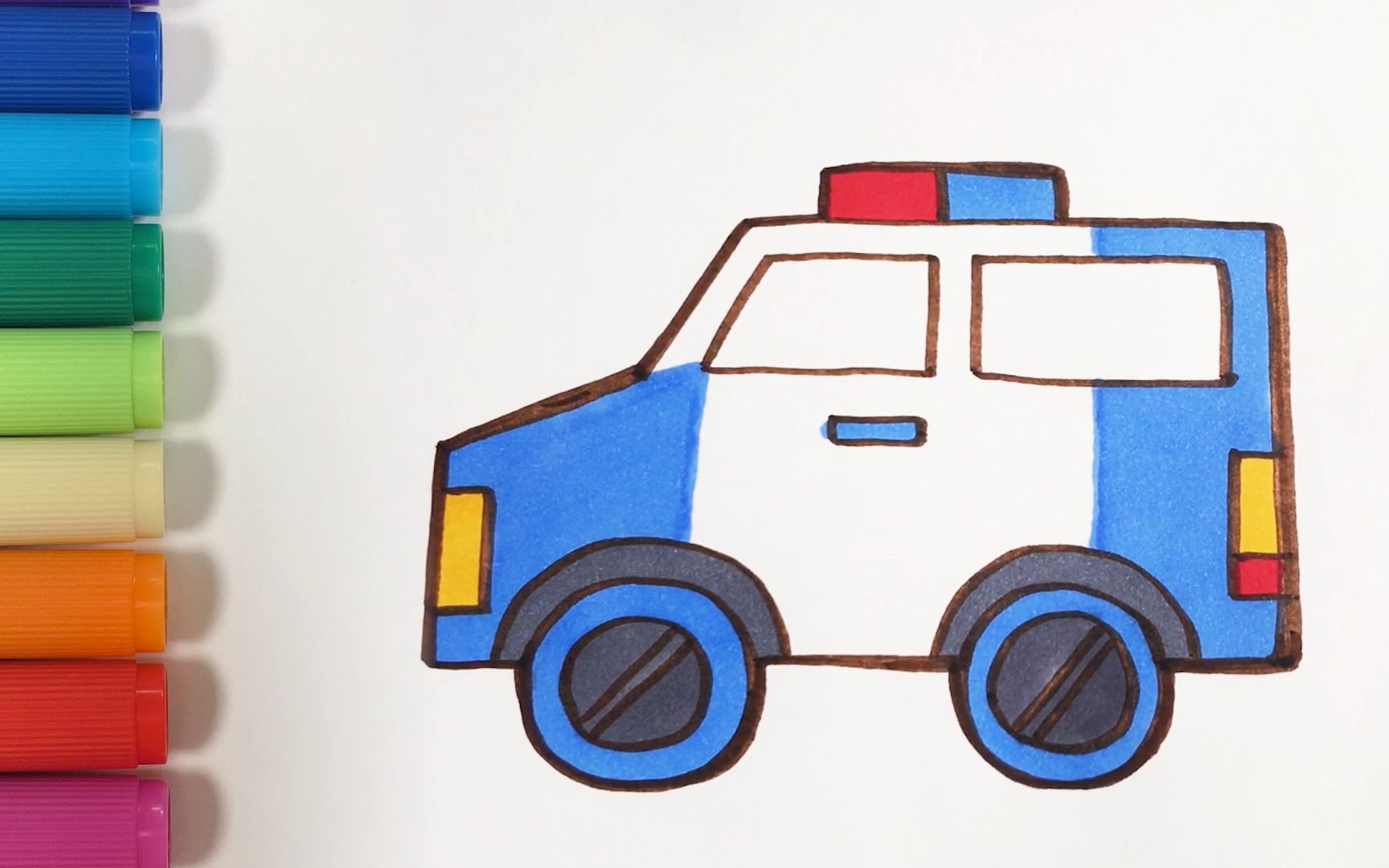 小学生画汽车简单画法图片