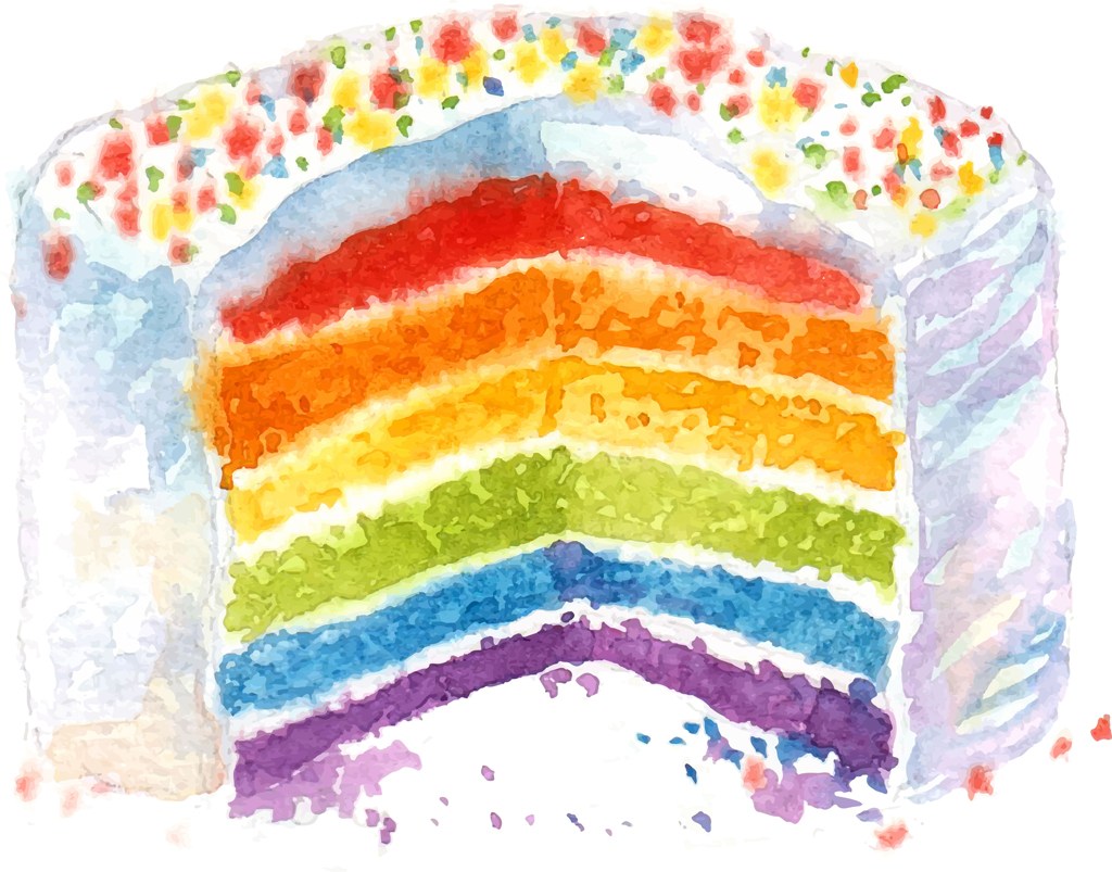 彩虹蛋糕简笔画 彩虹蛋糕简笔画图片