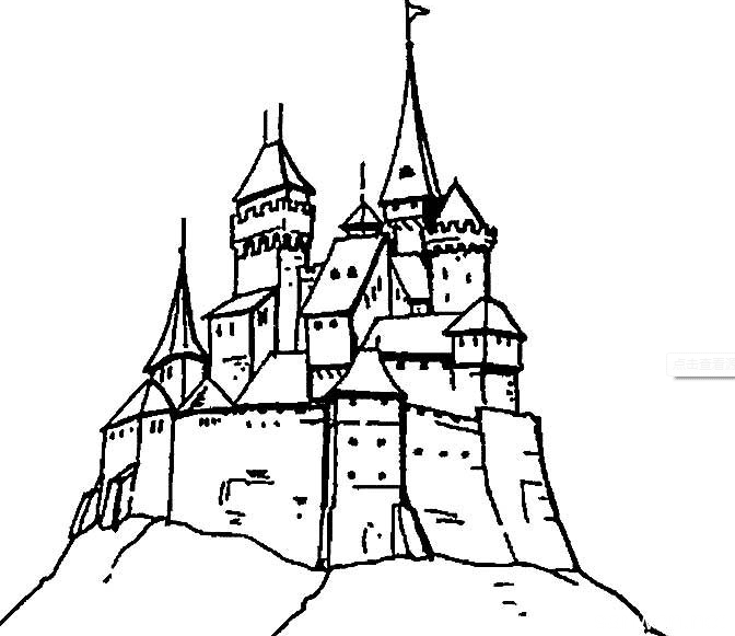 城堡简笔画简单 城堡简笔画简单又漂亮带颜色