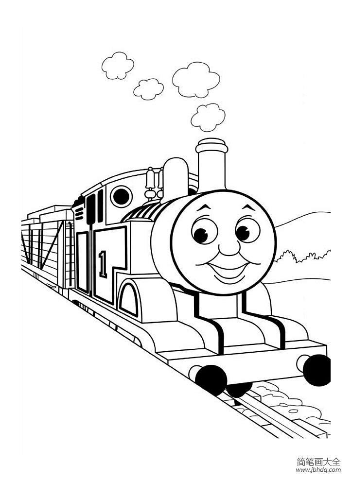 蒸汽小火车托马斯简笔画