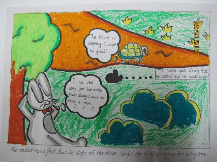 龟兔赛跑英语小报制作图片