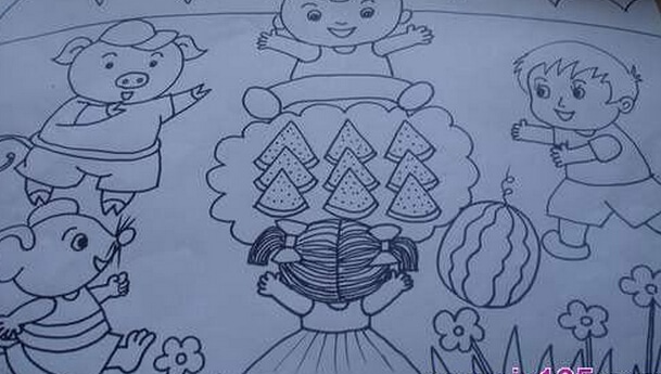 快乐的幼儿园简笔画 快乐的幼儿园简笔画图片