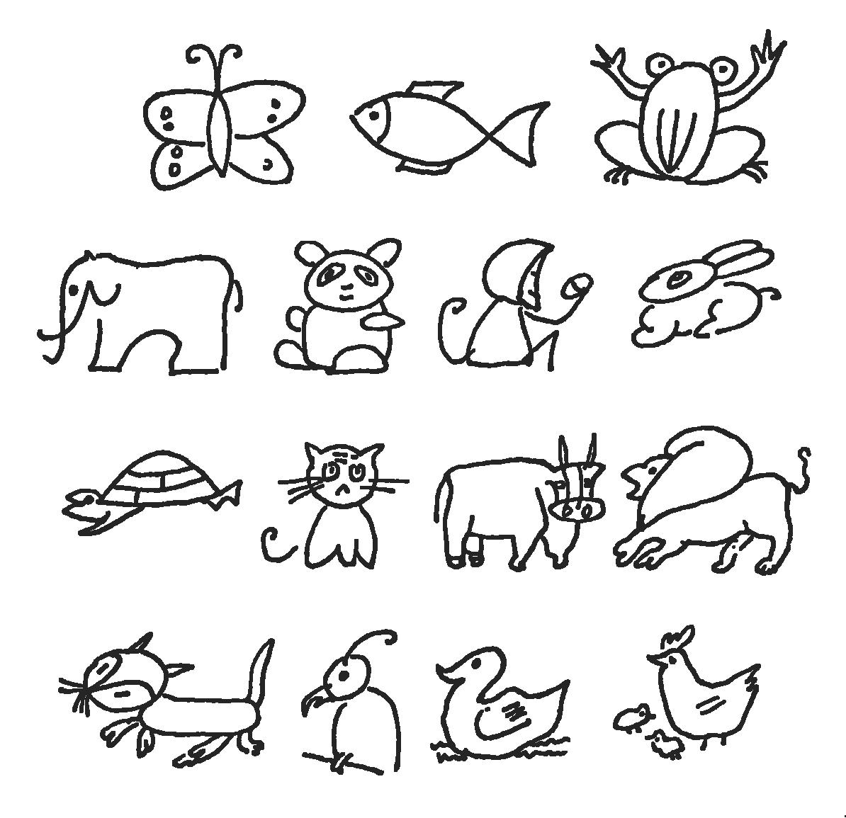 简笔画动物大全简单 画小动物的简笔画