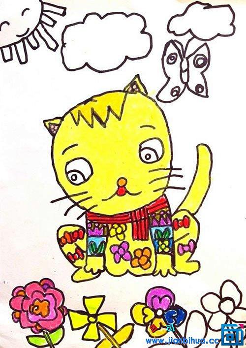 儿童画猫咪 儿童画猫咪简单画法