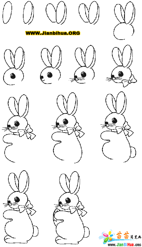 卡通小兔子怎么画 卡通兔子怎么画简单又可爱