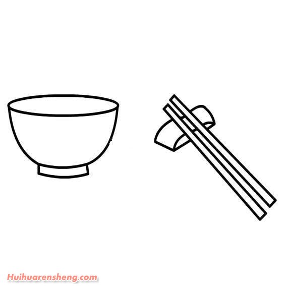 碗和筷子的简笔画图片