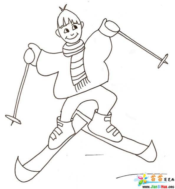 奥运会滑雪简笔画 奥运会滑雪简笔画图片