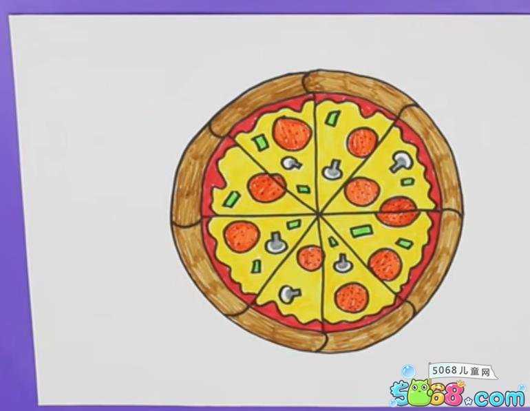 教我画披萨图片