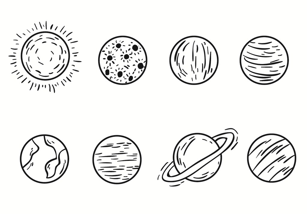 九大行星简笔画 九大行星简笔画大图画法