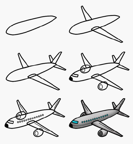 飞机简笔画法 飞机简笔画法图片大全