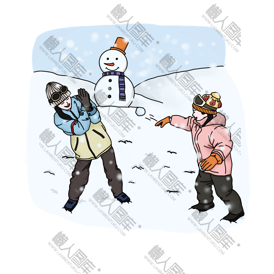 冬天打雪仗简笔画 冬天打雪仗简笔画小朋友和雪人