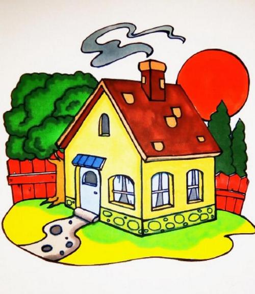 漂亮小房子的画法简单图片