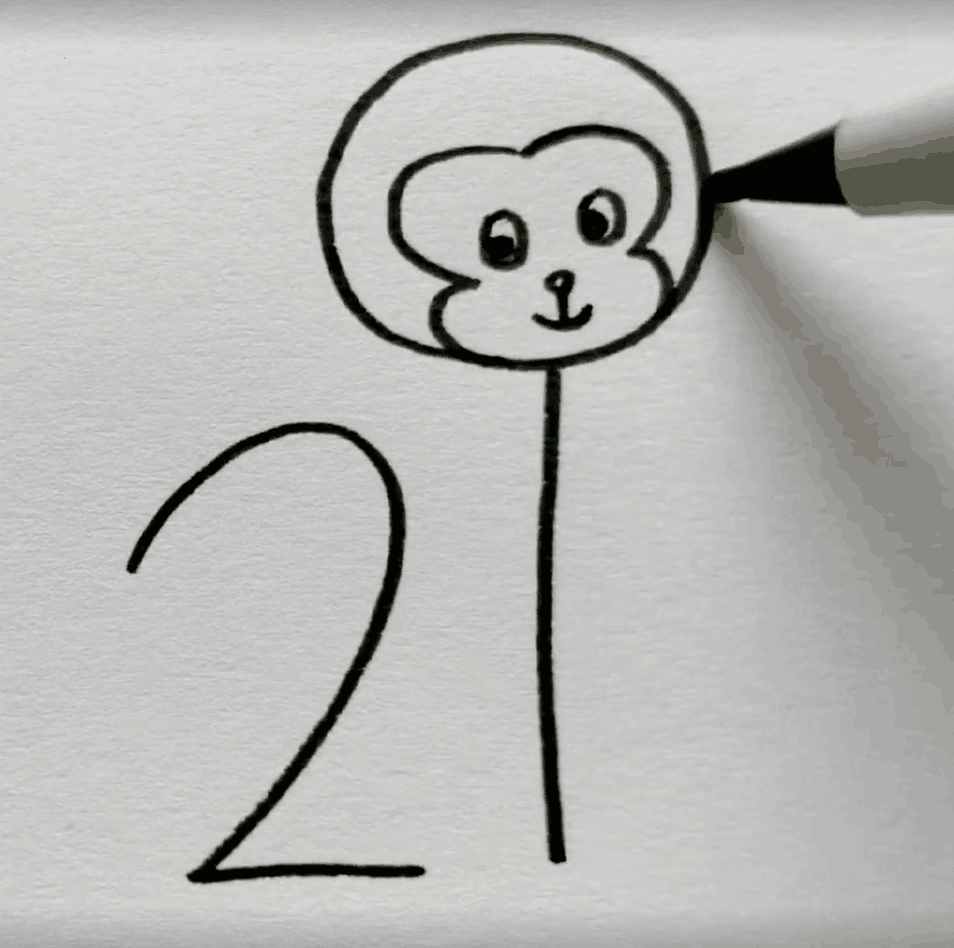 小猴子的简笔画简单图片